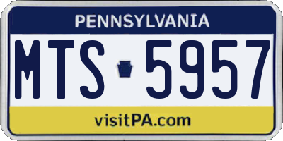PA license plate MTS5957
