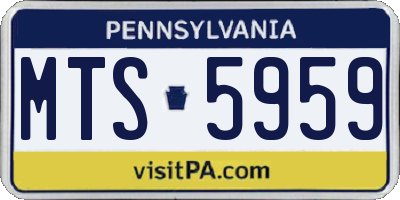 PA license plate MTS5959