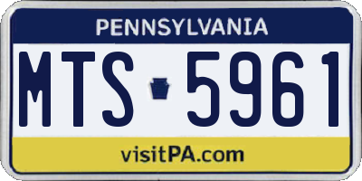 PA license plate MTS5961