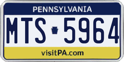 PA license plate MTS5964