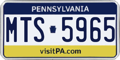 PA license plate MTS5965