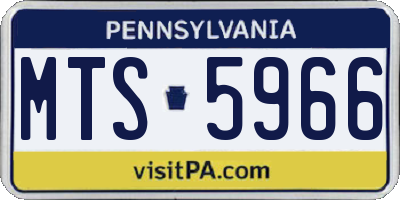 PA license plate MTS5966