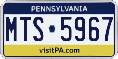 PA license plate MTS5967