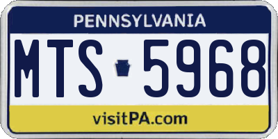PA license plate MTS5968