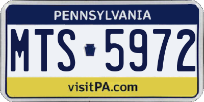 PA license plate MTS5972
