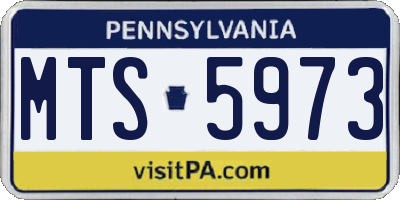 PA license plate MTS5973