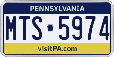 PA license plate MTS5974