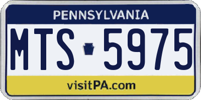PA license plate MTS5975