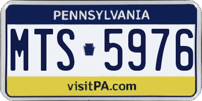 PA license plate MTS5976