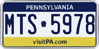 PA license plate MTS5978