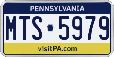 PA license plate MTS5979
