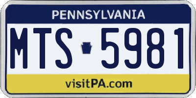 PA license plate MTS5981