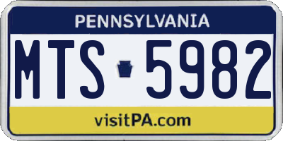 PA license plate MTS5982