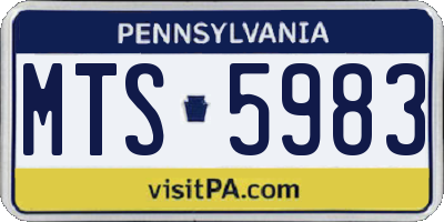 PA license plate MTS5983