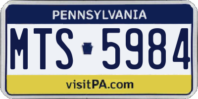 PA license plate MTS5984