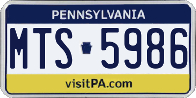 PA license plate MTS5986