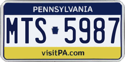 PA license plate MTS5987