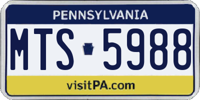 PA license plate MTS5988