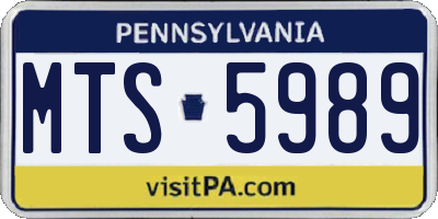 PA license plate MTS5989