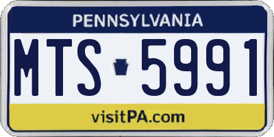 PA license plate MTS5991