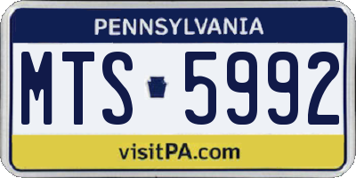 PA license plate MTS5992