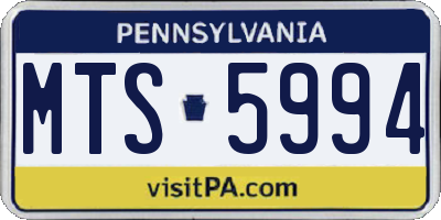 PA license plate MTS5994