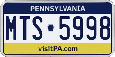 PA license plate MTS5998