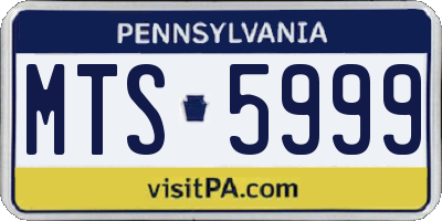PA license plate MTS5999