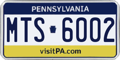 PA license plate MTS6002