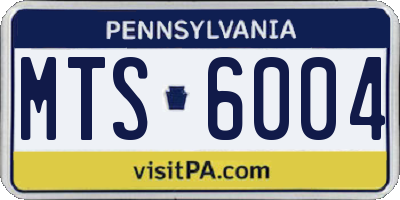 PA license plate MTS6004