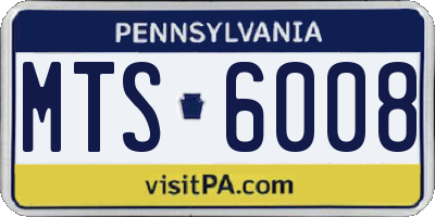 PA license plate MTS6008