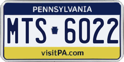 PA license plate MTS6022