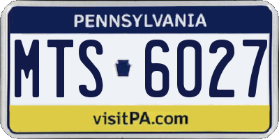 PA license plate MTS6027