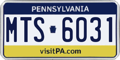 PA license plate MTS6031