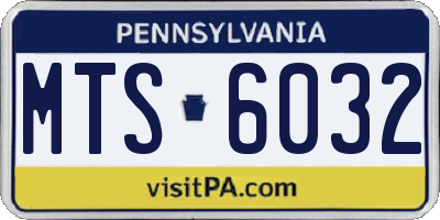 PA license plate MTS6032