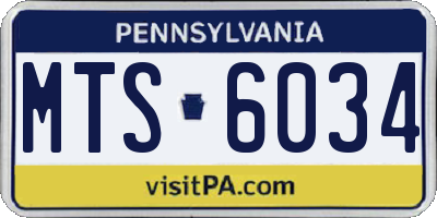 PA license plate MTS6034