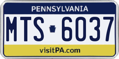 PA license plate MTS6037