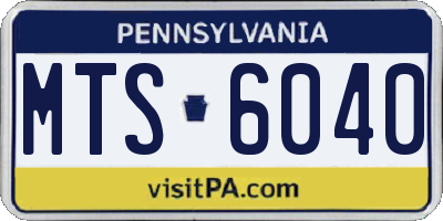 PA license plate MTS6040