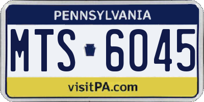 PA license plate MTS6045
