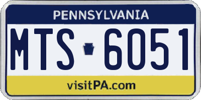 PA license plate MTS6051