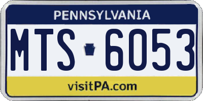 PA license plate MTS6053