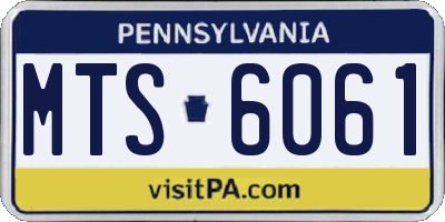 PA license plate MTS6061