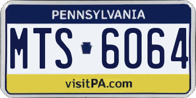 PA license plate MTS6064