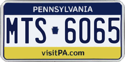 PA license plate MTS6065