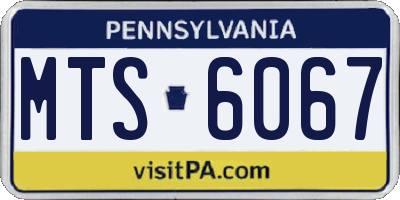 PA license plate MTS6067
