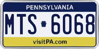 PA license plate MTS6068