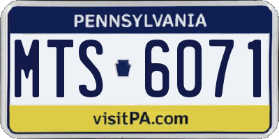 PA license plate MTS6071