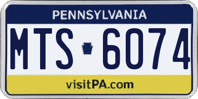 PA license plate MTS6074