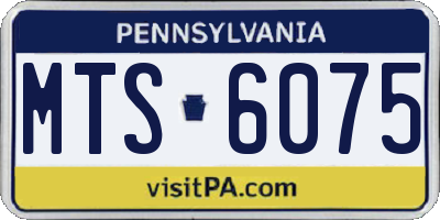 PA license plate MTS6075
