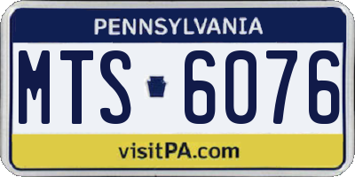 PA license plate MTS6076